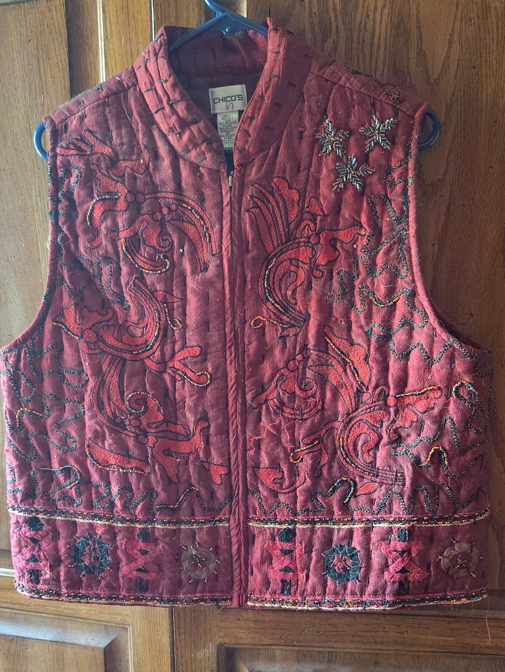 Chico's Beaded Silk vest L-XL